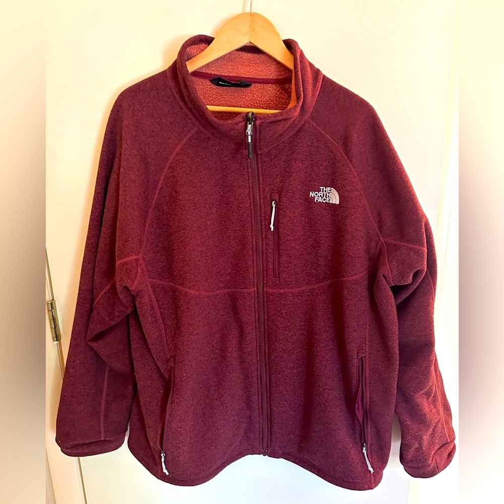 The North Face Mens Maroon/Burnt Orange Fleece Jacket